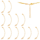 SUPERFINDINGS 14Pcs Brass Chain Extender 18K Gold Plated Necklace Extender Chain Tail Extender Chain with Lobster Claw Clasps and Heart Charm for Bracelet Necklace Jewelry Making Crafts KK-FH0004-87-1