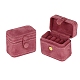 4-Slot Rectangle Velvet Jewelry Ring Storage Box with Snap Button PW-WG87333-03-1