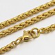 304 Stainless Steel Rope Chain Necklaces STAS-O053-42G-1