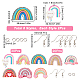 Sunnyclue 1 boîte de 8 ensembles de boucles d'oreilles pendantes arc-en-ciel DIY-SC0021-37-2