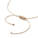 天然混合宝石コラム編組ビーズブレスレット  ナイロン糸の調節可能なブレスレット  内径：3-7/8インチ（9.8cm） BJEW-JB09762-5
