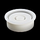 DIYのフラットラウンド燭台シリコンモールド  樹脂用  ジェッソ  セメントクラフト作り  ホワイト  8.2x2.65cm  内径：2のCM DIY-G094-02-3