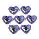 Flower Printed Opaque Acrylic Heart Beads SACR-S305-28-M01-1