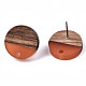 Accessoires de boucles d'oreilles en résine et bois de noyer MAK-N032-008A-A01-3