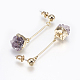 Druzy Crystal Dangle Earrings EJEW-L196-01-3
