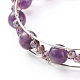 Natural & Synthetic Mixed Gemstone Beads Reiki Healing Cuff Bangles Set for Girl Women X1-BJEW-TA00023-6