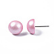 Pearlized Half Round Schima Wood Earrings for Girl Women EJEW-N048-001-01-3