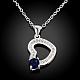Silver Plated Brass Cubic Zirconia Heart Pendant Necklaces For Women NJEW-BB06068-2