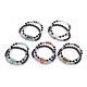 Natural Mixed Gemstone and Natural Black Agate Beads Stretch Bracelets BJEW-JB04012-1
