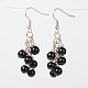 Cluster Natural Mixed Stone Dangle Earrings EJEW-JE01542-2