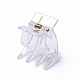 透明なプラスチック製の爪のヘアクリップ  鉄ばね付き  女の子のためのヘアアクセサリー  透明  35x32x28.5mm PHAR-F016-06-3