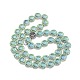 Half Plated Electroplate Glass Transparent Beads Strands EGLA-G037-10A-HP01-2