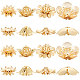 Beebeecraft 24 pièces/boîte 4 styles de capuchons de perles en laiton plaqué or 18 carats KK-BBC0003-52-1