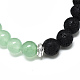 Bracelets extensibles avec perles en aventurine verte naturelle BJEW-R309-02-A14-2