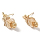 Boucles d'oreilles en laiton doré avec micro pavé de zircone cubique KK-P253-04C-G-1