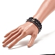 3pcs 3style roche de lave naturelle et alliage et ensemble de bracelets extensibles en perles d'hématite synthétique BJEW-JB07897-6