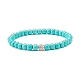 Bracelet extensible en perles rondes synthétiques turquoise (teintes) BJEW-JB07484-6