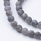 Brins de perles de larvikite noire naturelle G-G735-57F-4mm-3