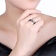 トレンディーな女性の真鍮の指輪  キュービックジルコニア付き  パープル  ガンメタ色  usサイズ6（16.5mm） RJEW-BB27523-6B-3
