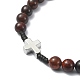 Collane di perle di rosario in legno NJEW-TA00081-5