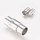 304 Stainless Steel Locking Tube Magnetic Clasps STAS-H019-4-2
