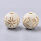 Unfinished Natural Wood European Beads WOOD-T025-001A-LF-2