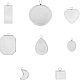 UNICRAFTALE 48pcs 8 Mixed Shapes Pendant Trays Stainless Steel Blank Bezel Trays Base Pendant Cabochon Settings Charm Pendant Blanks for Jewelry Making DIY Findings STAS-UN0004-50P-1