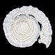 NBEADS 3 Yards Pearl Beaded Ruffle Lace Elastic Trim SRIB-NB0001-08-7