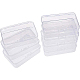 BENECREAT 10 pack rectangle Clear Plastic Bead Storage Containers Box Case with Flip-Up Lids for Pills CON-BC0004-12C-1