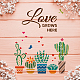 FINGERINSPIRE Love Grows Here Stencils 30x30cm Potted Plants Painting Stencil Reusable Cactus Succulents Drawing Stencil Template for Painting on Wood DIY-WH0172-461-7