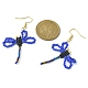 Glass Dragonfly Dangle Earrings EJEW-MZ00114-4