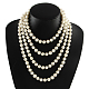 Pearl Beaded Four Tiered Necklaces NJEW-Q282-12-2