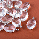 Pendentifs d'alliage ovale plat en verre GLAA-Q050-20x30-01P-1