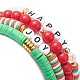 4pcs 4 style argile polymère heishi surfeur bracelets extensibles ensemble BJEW-TA00269-4