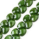 Chapelets de perles en verre opaque de couleur unie GLAA-N045-001F-1