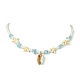 Halskette mit natürlichem Muschelanhänger NJEW-TA00108-2