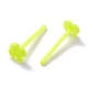 環境に優しいプラスチック製のスタッドピアス  シャムロック  緑黄  4.5x4.5x1mm  ピン：0.8mm EJEW-H120-04C-01-2