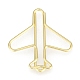 飛行機の形の鉄のペーパークリップ  かわいいペーパークリップ  面白いブックマークマーキングクリップ  ゴールドカラー  27x27x2mm TOOL-F013-04G-1