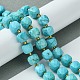 Brins de perles bleu turquoise synthétiques G-Q010-A13-01-2