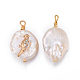 Colgantes naturales de perlas cultivadas de agua dulce PEAR-E013-38A-1