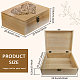 Boîtes à souvenirs rectangulaires en bois avec couvercles CON-WH0101-003-2