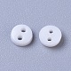 ナイロン小さなボタン  マイクロボタン  縫製のボタン  2穴  ホワイト  4.5x1.5mm  穴：0.8mm X-BUTT-WH0014-28K-2