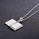 SHEGRACE Stylish Rhodium Plated 925 Sterling Silver Book with Word Pendant Necklace JN248A-3