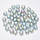 Transparent Spray Painted Glass Beads X-GLAA-R211-04-G01-1