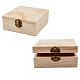 Gorgecraft 2 個未完成の木製ボックス小さな木製クラフト ボックス ヒンジ付きの蓋とフロント クラスプ diy イースター アート趣味ジュエリー ボックス  4.7 x 5インチ CON-WH0072-13-1