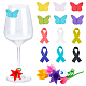 PandaHall Elite 3 Sets 3 Styles Silicone Wine Glass Charms FIND-PH0002-51-1