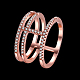 Laiton zircone cubique creux anneaux trois boucles de doigt pour la fête RJEW-BB16282-6RG-2