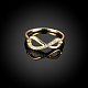 Бесконечность модно золото покрыло латунь кубического циркония палец кольца RJEW-BB15335-6G-2
