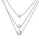 925 стерлингового серебра ожерелья многоуровневые NJEW-BB18740-1