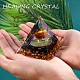 天然の黒い石の結晶のピラミッドの装飾  癒しの天使の結晶ピラミッド石のピラミッド  瞑想を癒すために  60x60x65mm JX072A-6